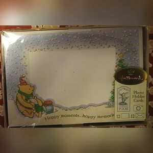 Hallmark Classic Pooh Winter Photo Cards - Blue and Green